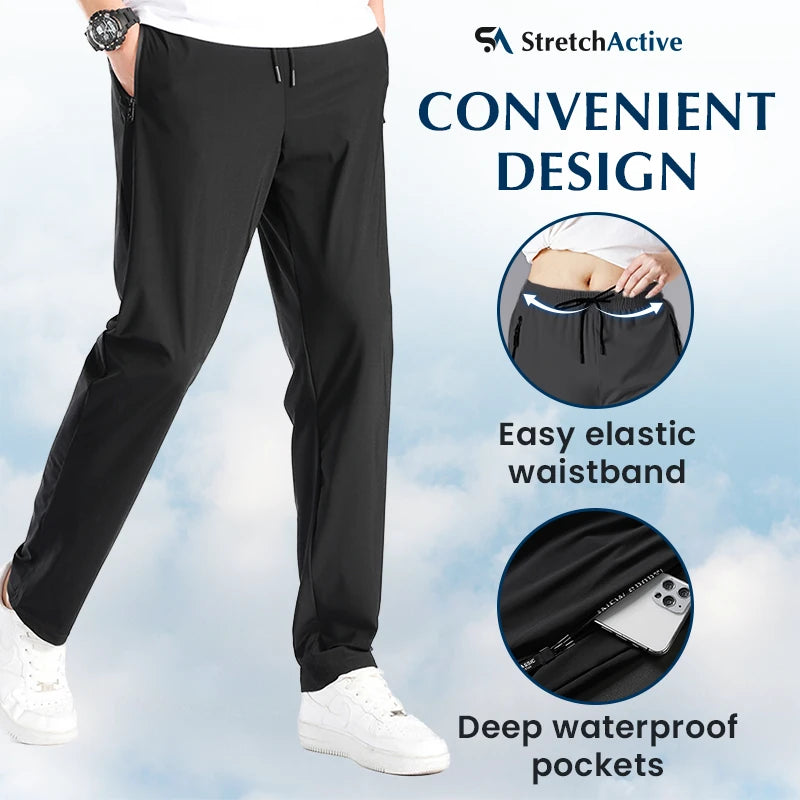 AMITH Unisex Ultra High Stretch Quick Dry Pants, Ice Silk Breathable Casual  Drawstring Pants, Lightweight Breathable Casual Hiking Pants for Men (Color  : Black-B, Size : 8XL) : Amazon.co.uk: Fashion